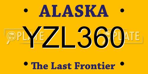YZL360 Alaska License Plate