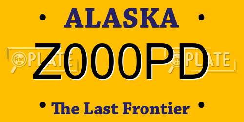 Z000PD Alaska License Plate