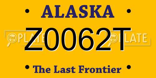Z0062T Alaska License Plate