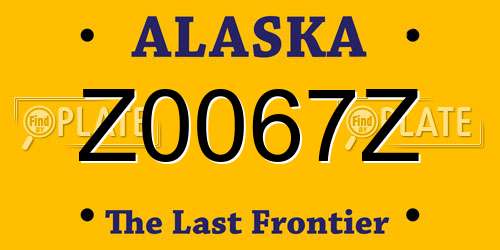 Z0067Z Alaska License Plate