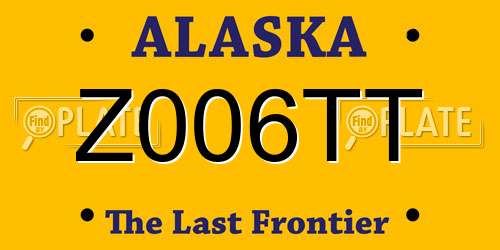 Z006TT Alaska License Plate