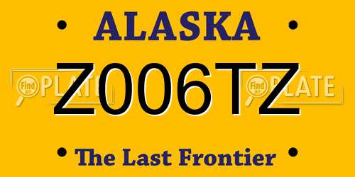Z006TZ Alaska License Plate
