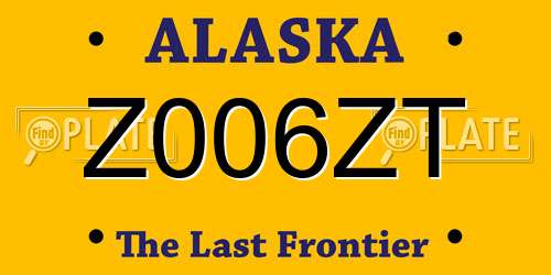 Z006ZT Alaska License Plate