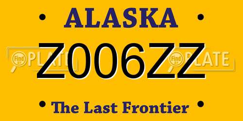 Z006ZZ Alaska License Plate