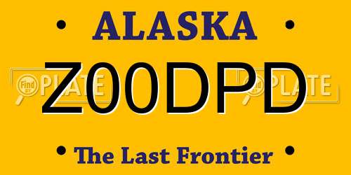 Z00DPD Alaska License Plate