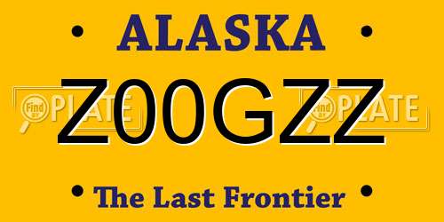 Z00GZZ Alaska License Plate