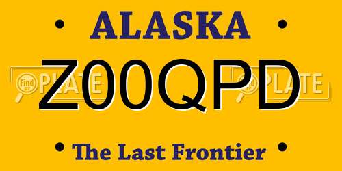 Z00QPD Alaska License Plate