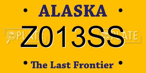 Z013SS Alaska License Plate