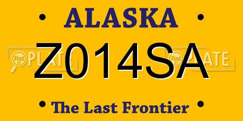 Z014SA Alaska License Plate