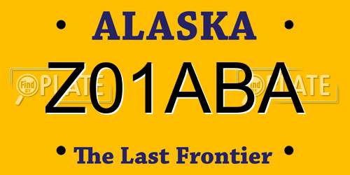 Z01ABA Alaska License Plate