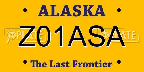 Z01ASA Alaska License Plate