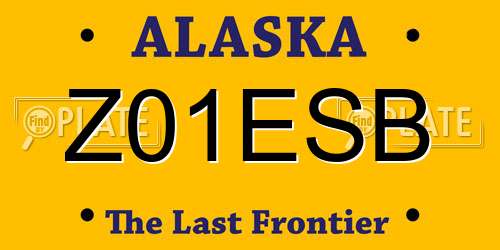 Z01ESB Alaska License Plate