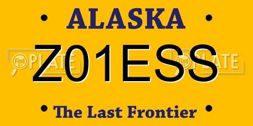 Z01ESS Alaska License Plate