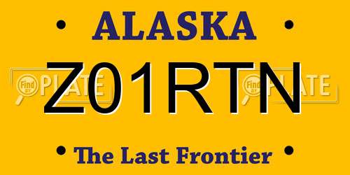 Z01RTN Alaska License Plate