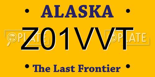 Z01VVT Alaska License Plate
