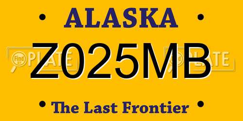 Z025MB Alaska License Plate