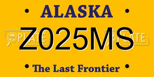 Z025MS Alaska License Plate
