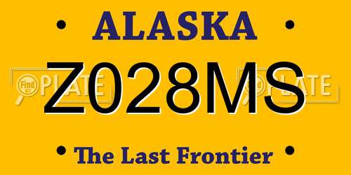Z028MS Alaska License Plate
