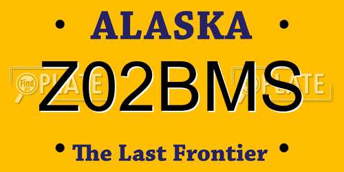 Z02BMS Alaska License Plate