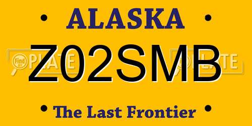 Z02SMB Alaska License Plate
