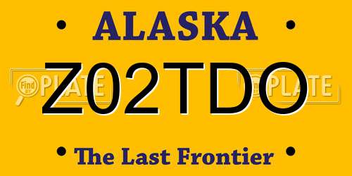 Z02TDO Alaska License Plate