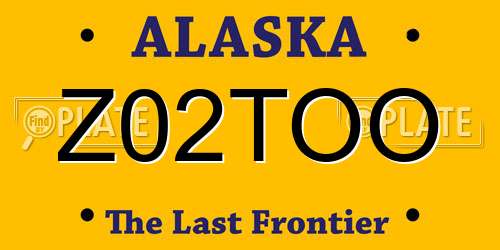 Z02TOO Alaska License Plate