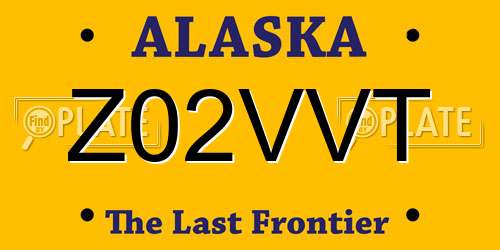 Z02VVT Alaska License Plate
