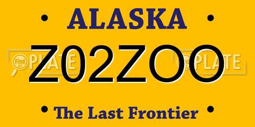 Z02ZOO Alaska License Plate