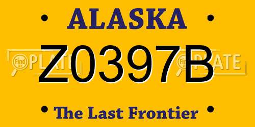 Z0397B Alaska License Plate