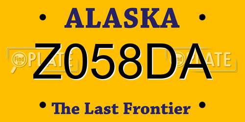 Z058DA Alaska License Plate