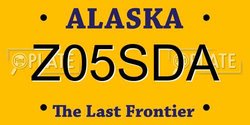 Z05SDA Alaska License Plate