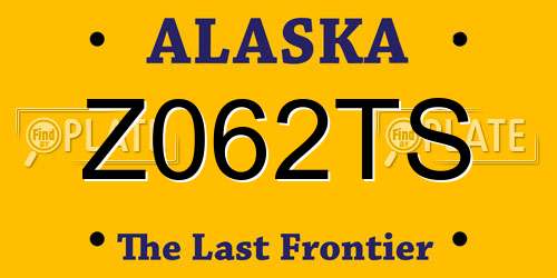 Z062TS Alaska License Plate