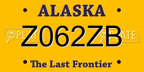 Z062ZB Alaska License Plate