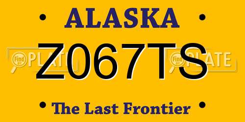 Z067TS Alaska License Plate