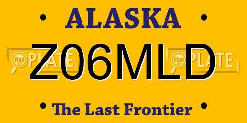 Z06MLD Alaska License Plate