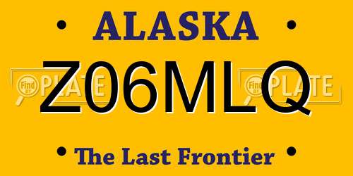 Z06MLQ Alaska License Plate