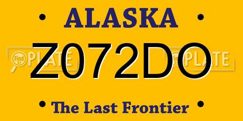 Z072DO Alaska License Plate