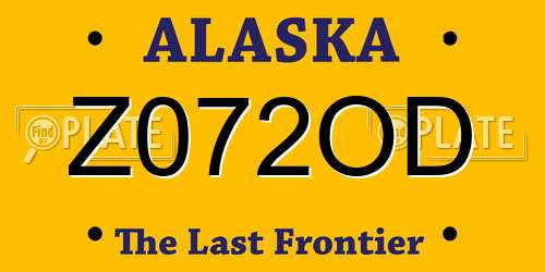 Z072OD Alaska License Plate
