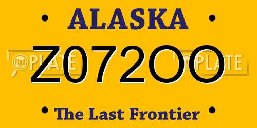 Z072OO Alaska License Plate