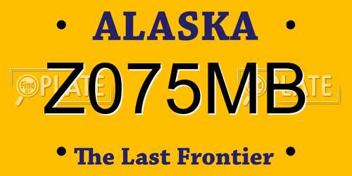 Z075MB Alaska License Plate