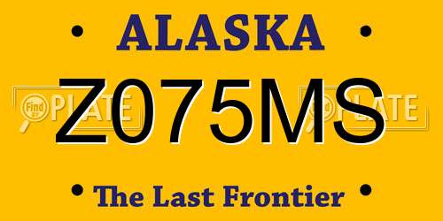 Z075MS Alaska License Plate