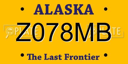 Z078MB Alaska License Plate