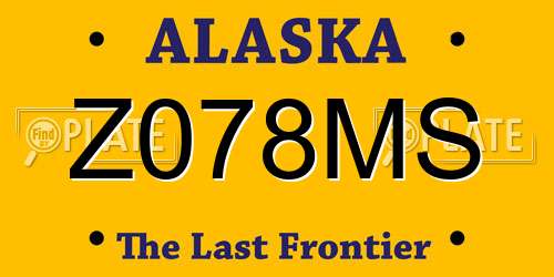 Z078MS Alaska License Plate