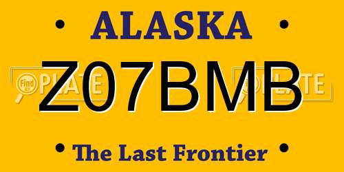 Z07BMB Alaska License Plate
