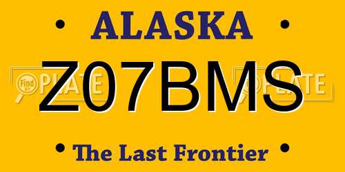 Z07BMS Alaska License Plate