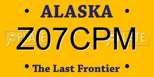 Z07CPM Alaska License Plate