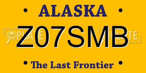 Z07SMB Alaska License Plate