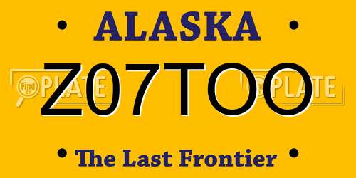 Z07TOO Alaska License Plate