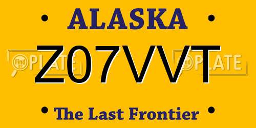 Z07VVT Alaska License Plate