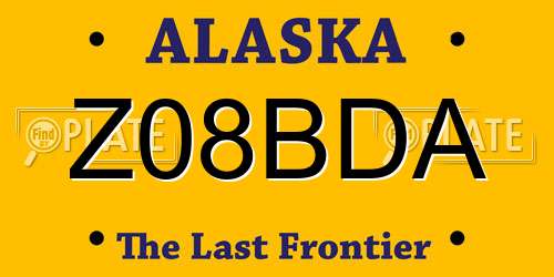 Z08BDA Alaska License Plate